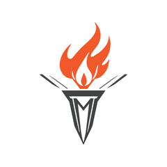 Torch Logo Design Graphic Illustration