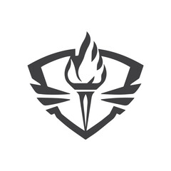 Torch Logo Design Graphic Illustration