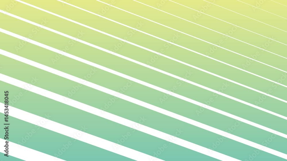 Poster animation of several diagonal lines ascending in green to yellow gradient tones