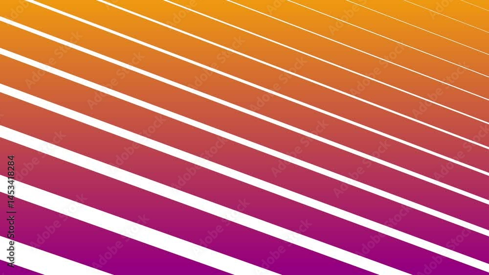 Poster animation of several diagonal lines ascending in orange and pink gradient tones