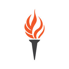 Torch Logo Design Graphic Illustration