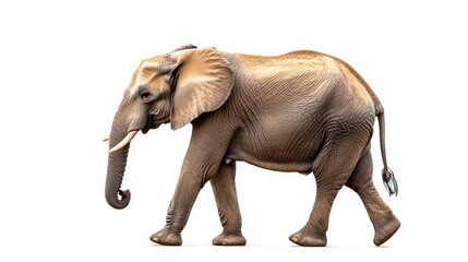 Fototapeta premium African Elephant in Motion: A Majestic Profile