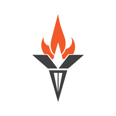 Torch Logo Design Graphic Illustration