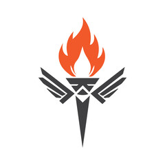 Torch Logo Design Graphic Illustration