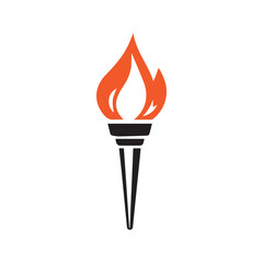 Torch Logo Design Graphic Illustration