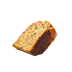 Delicious Slice of Poppy Seed Cake Isolated on White Background