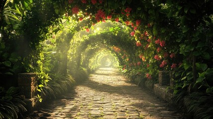 Enchanted Garden Path: A Mystical Walk Through Blooming Blossoms