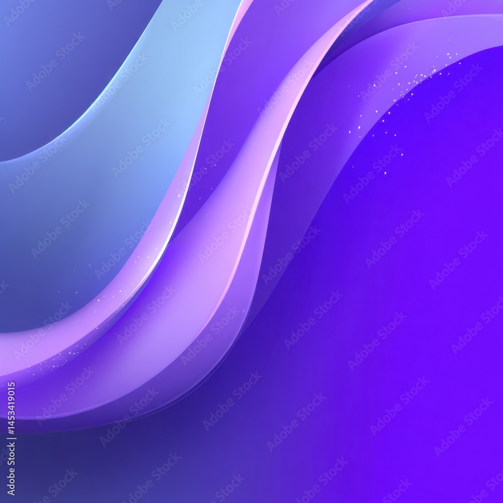 Poster abstract purple and blue gradient waves flowing smoothly with subtle light sparkles design