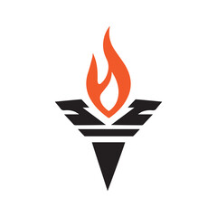 Torch Logo Design Graphic Illustration
