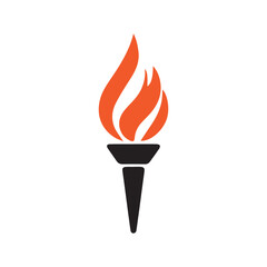 Torch Logo Design Graphic Illustration