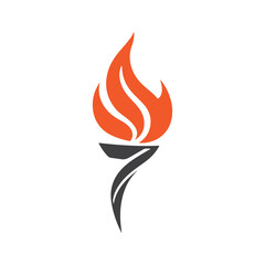 Torch Logo Design Graphic Illustration