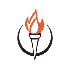 Torch Logo Design Graphic Illustration
