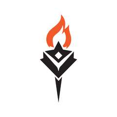 Torch Logo Design Graphic Illustration