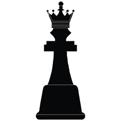 Black Silhouette of a Chess Queen with Crown