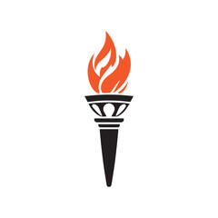 Torch Logo Design Graphic Illustration