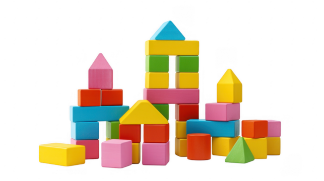 Colorful Wooden Building Blocks for Kids