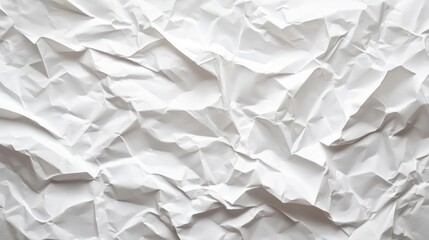 Obraz premium White crumpled paper texture showcasing dynamic shadows and varied planes
