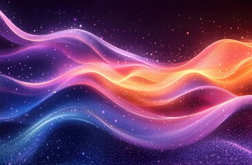 Abstract design of flowing, vibrant waves of light.