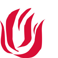 Fire flame icon. Flame vector logo. Hot fire on white background. Flame simple illustration. Graphic heat symbol. Abstract silhouette, hell element clipart. Red stroke shape.Scribble punk pastel art