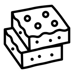 Brownie icon. Vector line icon