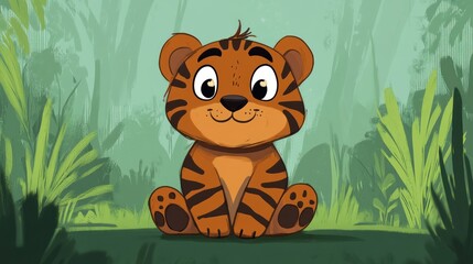 Cute tiger cub in jungle (11)
