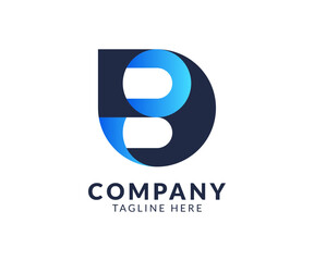 DB Letter Logo Design with Gradient Color. Abstract gradient initial DB letter logo icon vector template design.