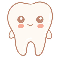 Cute pastel colored teeth cartoon
