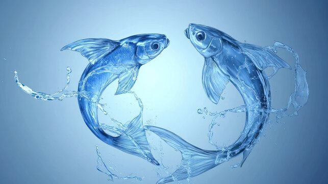 Two water fish swimming