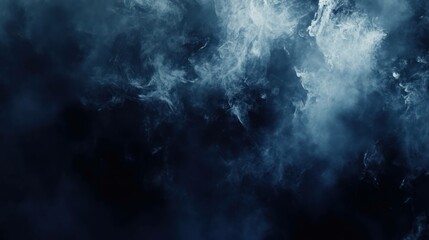 Obraz premium Ethereal blue smoke billows against a dark background creating mystery