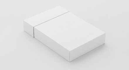 White rectangular box mockup with open lid for presentation of branding and packaging design
