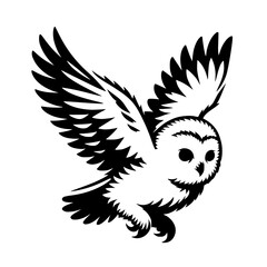 Flying owl silhouette