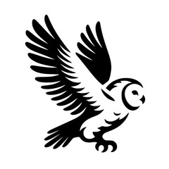 Flying owl silhouette