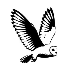 Flying owl silhouette