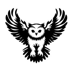 Flying owl silhouette