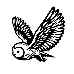 Flying owl silhouette