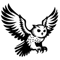 Flying owl silhouette