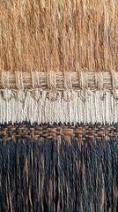 Fototapeta premium Abstract Woven Textile Art with Earth Tones and Textural Details for Home Decor and Crafts