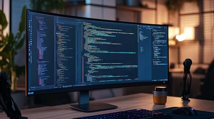 Digital Matrix: Glowing Code and Data Streams in a Futuristic Style