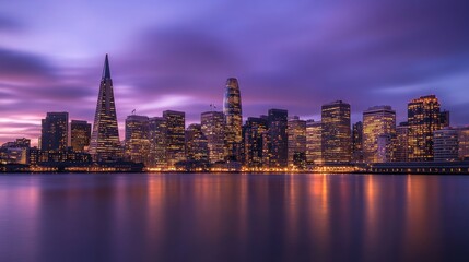 Fototapeta premium San Francisco Skyline at Dusk: A Captivating Cityscape