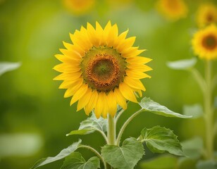 Sunflower natural background, Sunflower blooming in spring.
1
