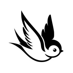 Silhouette of a baby swallow