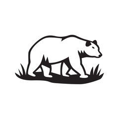 Wild bear silhouette vector illustration