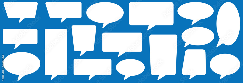 Poster speech bubbles set. speak bubble text set, message box , chat bubble for web design. talk bubble. bl
