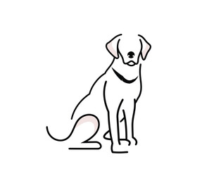 dog line logo, dog animal silhouette design