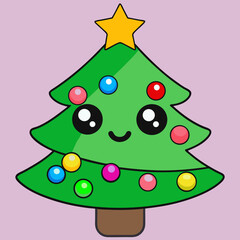 christmas tree vector illustration