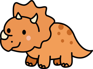 Cute Cartoon Triceratops Illustration