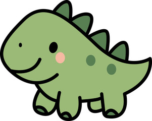 Cute Cartoon Dinosaur Illustration