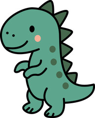 Cute Cartoon Dinosaur Illustration