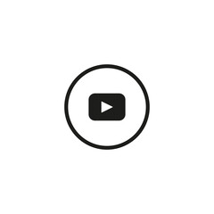 Play button icon. Black Play button icon on white background. Vector illustration