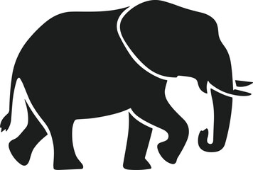Walking Elephant Silhouette Vector – Wildlife Animal Illustration for Safari and Nature Designs